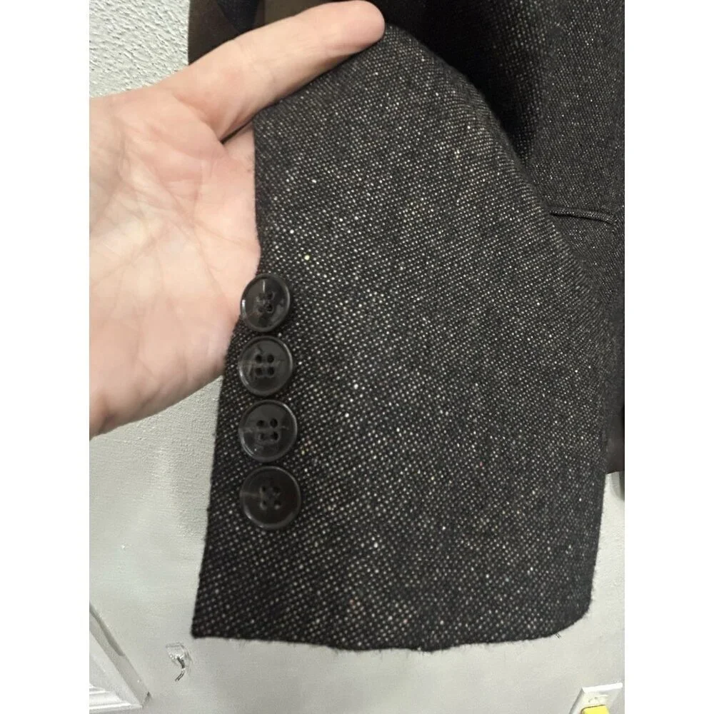 Calvin Klein Mens Sport Coat Blazer 46R Extreme Slim Fit Brown Wool Silk Blend